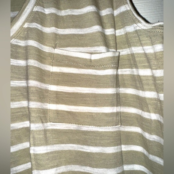 Madewell Whisper 100% Cotton Tank Top Striped Casual V-Neck Pocket. Size S NWOT - Picture 4 of 13